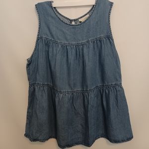 Denim Babydoll Blouse